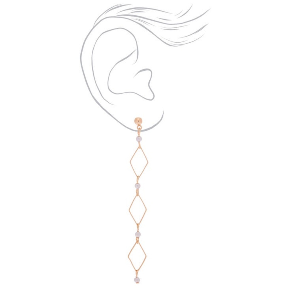 Rose gold diamond drop earrings
